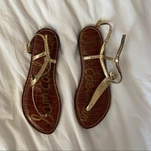 Sam Edelman gold thong sandals